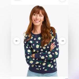 DRAPER JAMES FLORAL PRINT SWEATSHIRT- MEDIUM